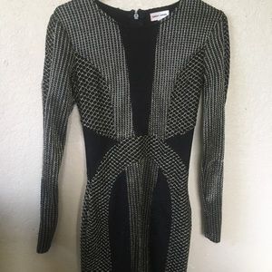 Body con knit chain detail dress